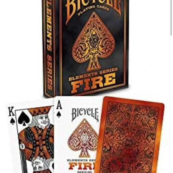 PLAYING CARDS NEW BICYCLE FIRE ELEMENT GAMES GAME BEACH POOL BBQ CAMPING GAMES - Picture 5 of 6